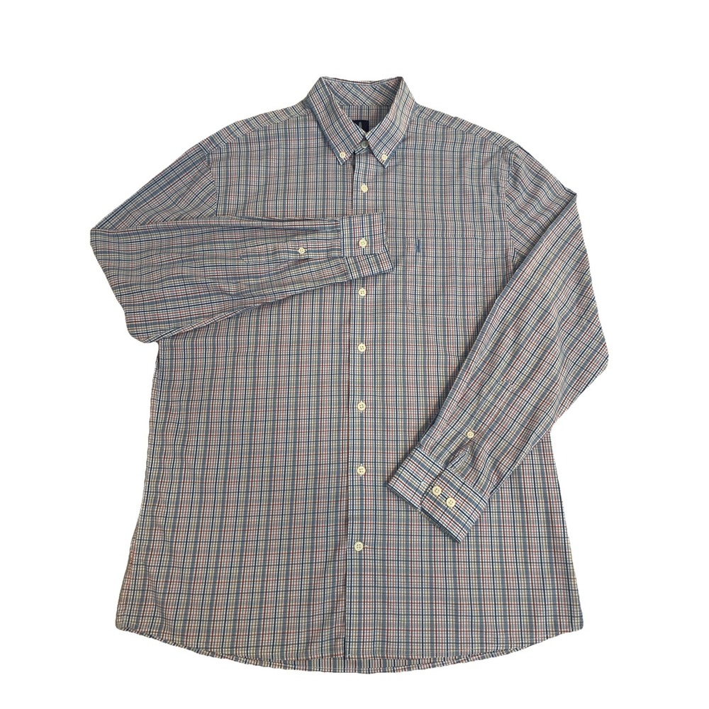 Johnnie O Shirt Mens Large Multicolor Plaid Prep-Formance Button Down Logo EUC - Picture 3 of 7